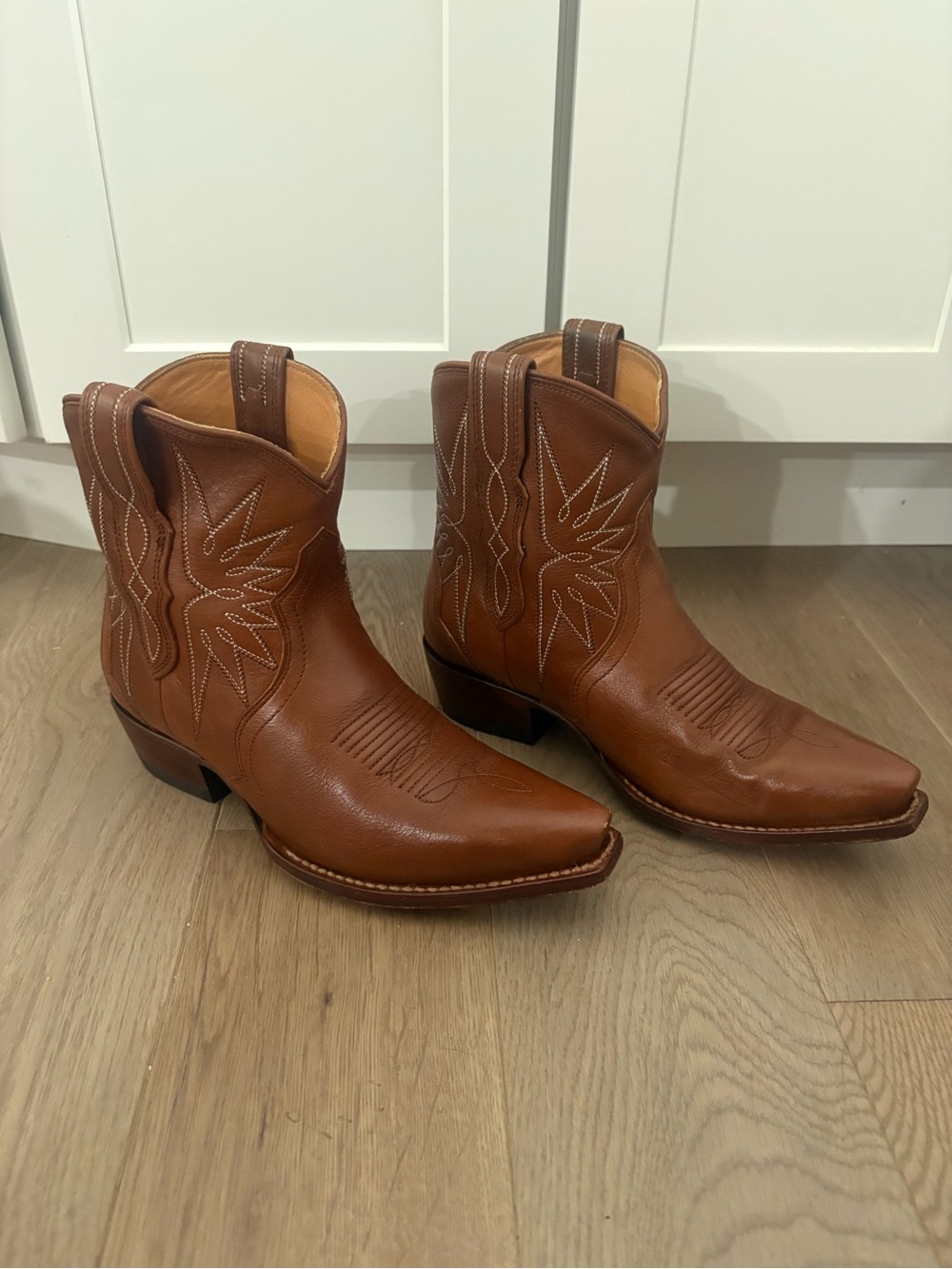 Tecovas The Lynn saddle Western Leather Boots Brown US 6.5